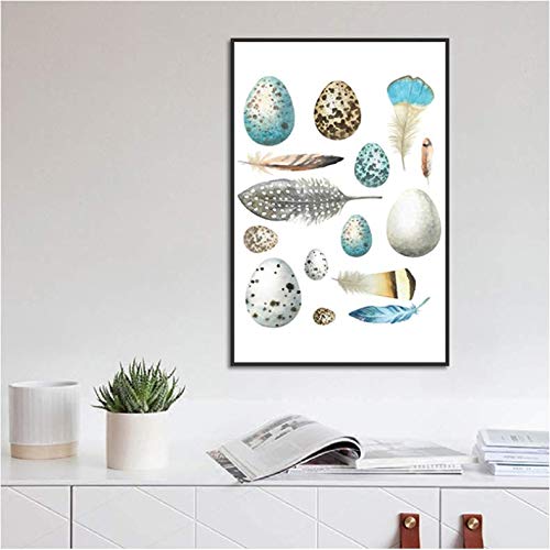 Peinture toile plume minimaliste pour illuminer un couloir sombre ou decorer une cuisine vide
