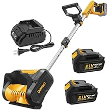 DEVONIC Cordless Snow Shovel & Snow Blower 20V Electric | Lightweight Powerful Battery Snow Shovel with Adjustable Front Handle&Telescopic Pole | Fast Clearing for Driveway, Sidewalk & Patio