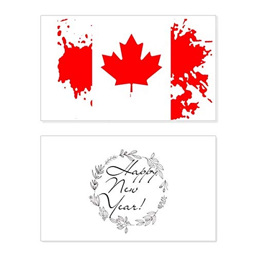 Carte Nouvel An Canada haut de gamme avec feuille d'érable de collection