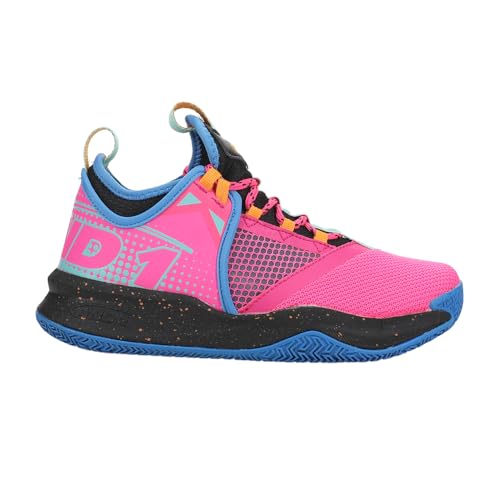 AND1 Kid's Charge Jr Basketball Shoes (Pink Brilliant Blue Black, US Footwear Size System, Big Kid, Numeric, Medium, 5.5)