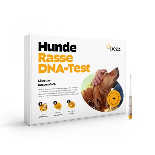 PEZZ DNA Test für Hunde zur Rassebestimmung | Mehr als 350 Rassen inkl. Stammbaum über Generationen | Laborauswertung inkl. FCI-Einteilung | gratis Labor-Versand
