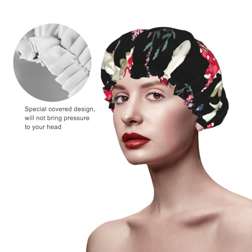 Bonnets de douche champignons rouges pour préserver le brushing - 5