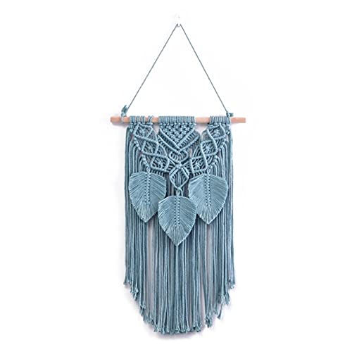 Tenture murale macramé fait main feuilles de gland LIJUCAI style nordique blanc