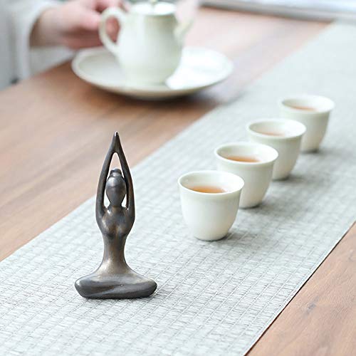 Owmell KT-YJ-G4 Lot Of 4 Meditation Yoga Pose Statue Figurine Ceramic Yoga Figure Set Decor thumb #4