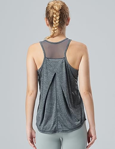 5 Pack Women's Workout Tops, Athletic Racerback Tank Tops for Women, Mesh Sleeveless Shirts Yoga for Gym Running3