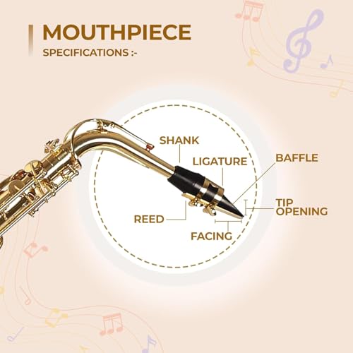 Image of ARCTIC AR SRB-PRO Model Alto Saxophone with Case, Featuring a World-Class Finish And a Professional Setup, Designed for Musicians, Band Performers. Includes Mouthpiece, Reed, and Protective Case.