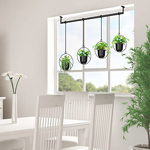 Auledio 4Pcs Hanging Planters, Indoor Metal Plant Hanger With Plastic Pots #TOP2