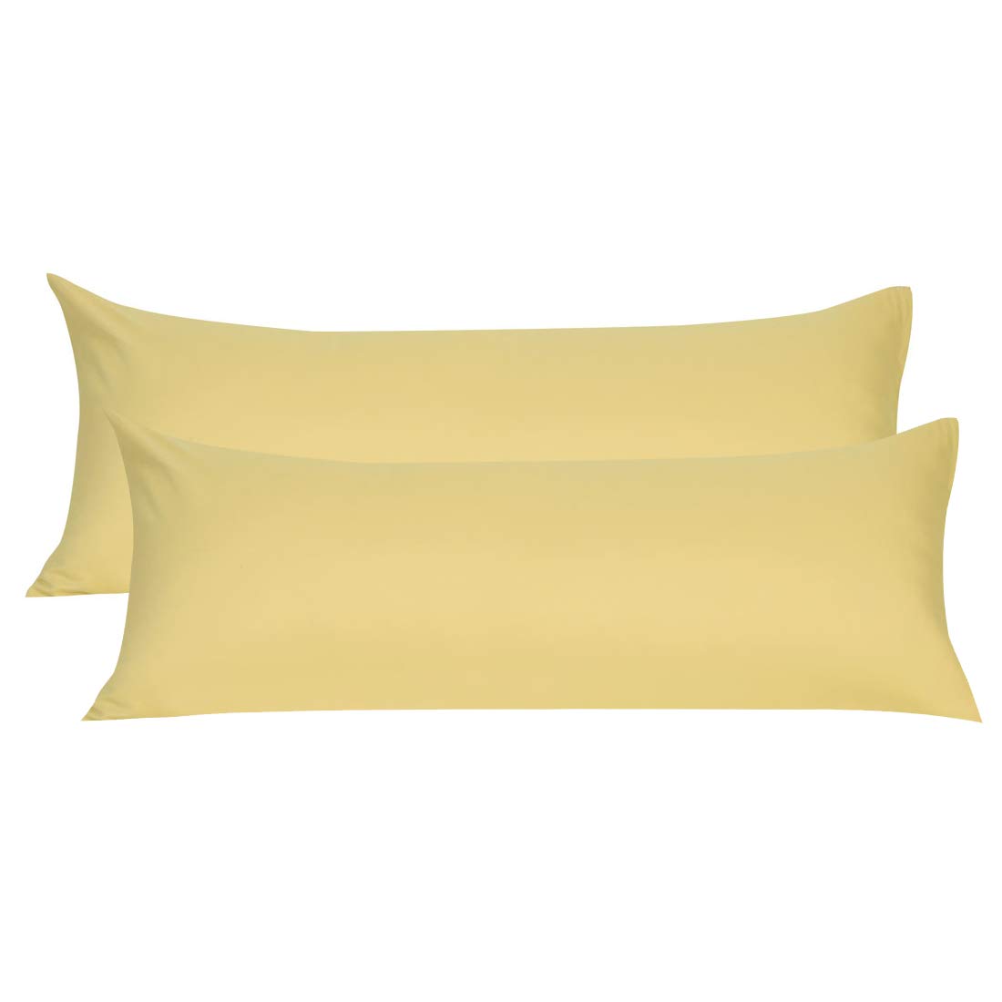 sourcing map Body Pillowcase Covers 2 Pack Luxury 1800 Microfiber Long Bolster Pillow Cases with Zipper Closure, Fits 20x60 Body Pillows, Gold