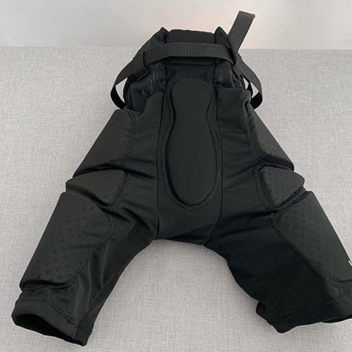 Colaxi Ice Hockey Anti Fall Pants Roller Skating Anti Fall Pants Practical with Protective Pouch Comfortable Lightweight Breathable, L Teen Black