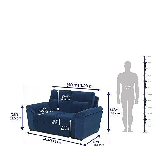 Image of Wakefit Sofa Set | 3 Year Warranty | Sofa 5 Seater, 5 Seater Sofa for Living Room, Wooden Sofa Set, Sofa Set 3+2 Seater - Lounger(Malphino : Cobalt Blue)
