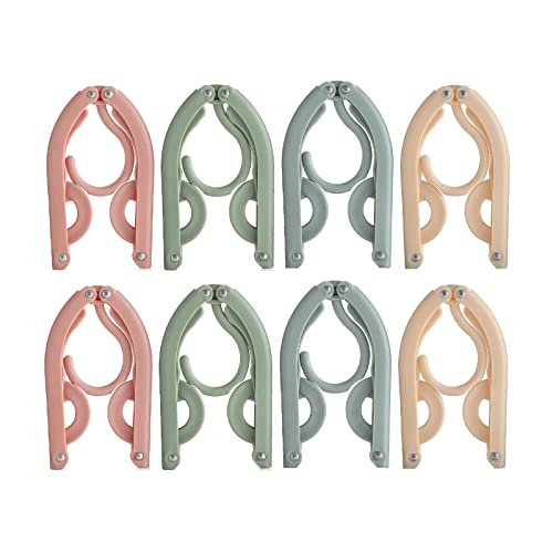 ALLMIRA 折りたたみハンガー 携帯ハンガー 旅行 ハンガー 4色 8セット 折り畳み式 携帯用 洗濯 物干し 便利 軽量 多機能 省スペース 旅行/出張/商務/アウトドアなど ピンチ