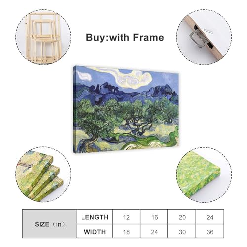 Toile Van Gogh oliviers décoration murale salon format compact - 2