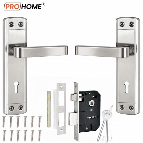 Image of PRO HOME Sentinel Mortise Main Door Lock Set with 6 Lever Mechanism, Heavy Duty MS Steel Body, Includes 2 Keys, Suitable for 25-40 mm Doors, 1 Year Warranty