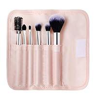 MINISO Synthetic Bristle Makeup Brush Set- Pink, 7 Piece
