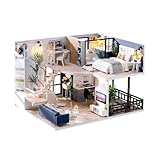 Endless Limit Kit de Construcción Casa Miniatura para Adultos, Casa Muñecas con Luz LED, Rompecabezas 3D & Sujetalibros de Madera, Juego Manualidades Estantería Decorativa (Cozy Time)