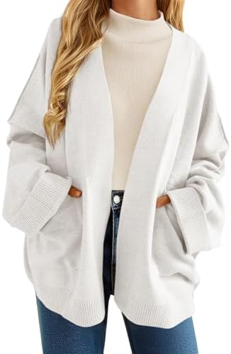 Cicy Bell Womens Oversized Cardigans Long Sleeve Open Front Shawl Sweaters Knit Fall Outerwear with Pockets
