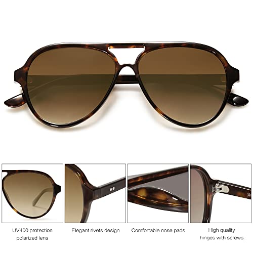 Image of SOJOS Classic Polarized Aviator Sunglasses for Women Men, Retro Trendy Aviators Shades SJ2201