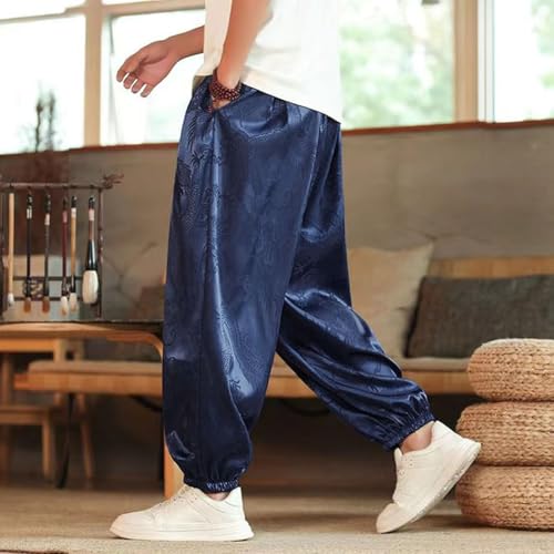 HZCX FASHION Mens Womens Harem Pants Dragon Aladdin Pant Baggy Joggers Kung Fu Hanfu Tai Chi Yoga Pants Loose Trousers3