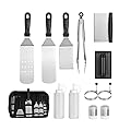 MaGiLL Griddle Spatula Set 12 Pcs Grill Accessories Set Extra Thick Stainless Steel Barbecue Grilling Utensils for BBQ, Teppanyaki