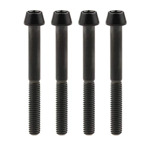 Image of Titanium Ti Bolt M5x9 16 18 20 25 30 35 40 45 50 55 60mm Tapered Head Screws Pack of 4 (M5x45mm, Black)