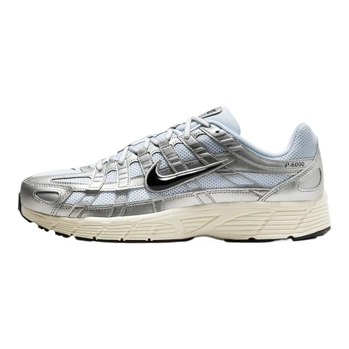 NIKE P-6000, Sneaker Hombre, White Black Metallic Silver FLT Silver, 46 EU