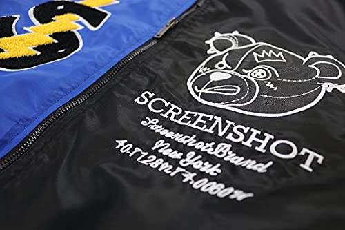 Image of SCREENSHOT Hip-Hop Urban NYC Fashion Bomber Jacket - Modern Outdoor Lightweight Streetwear Graffiti Print Zip Up Top