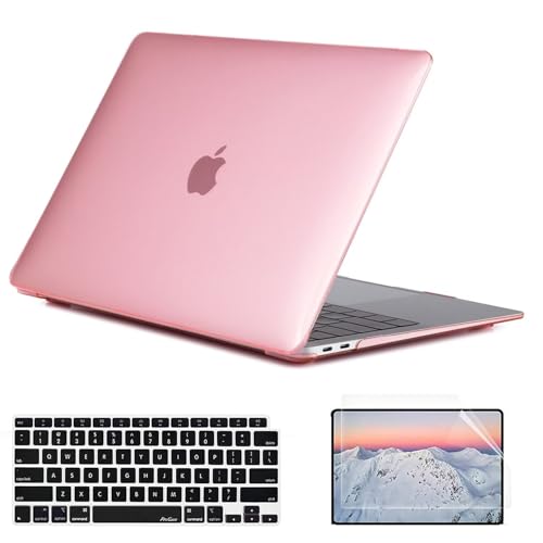 Coque MacBook Pro 16 Pouces A2141 Rose - Housse rigide avec protège-clavier, écran et pochette