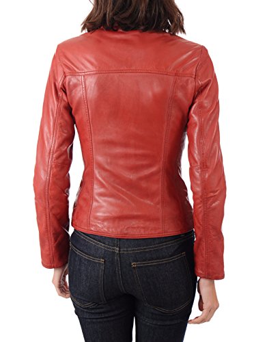D DOLLY LAMB Women's Lambskin Leather Bomber Biker Jacket3