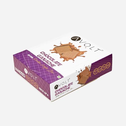 Image of Avolt Chocolate Ganache Protein Bars with 15g Protein | Pack of 6 x 50g each | High Energy Wafer Bars, No Added Sugar, Guilt-Free Indulgence for Healthy Snacking, Tasty and Crunchy Bar