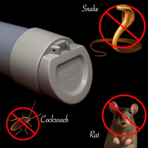 Image of PVC Drain Pipe Flip Cap 110mm & 90mm (4 Inch & 3 Inch) | Anti-Rat & Insect Guard | Durable White PVC Waste Pipe Fitting Cover for Indoor & Outdoor Drainage Use Pack Of 1 (Combo 110mm & 90mm)