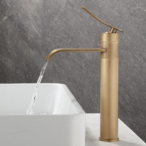 Mitigeur cascade de salle de bain vintage en laiton pour vasque rétro
