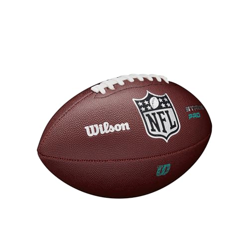 Wilson Balón de Fútbol Americano NFL Stride Pro Eco, Materiales Ecológicos, Hecho de Cuero Sintético Suave, con Costuras de Precisión y Cordones NFL, Listo para Jugar, Color: Marrón, Tamaño Oficial - imagen 4