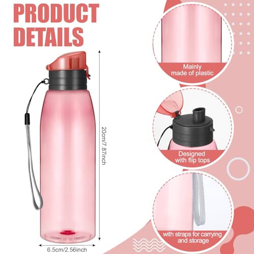 Uiifan 50 Pieces Plastic Water Bottle Bulk 17 oz Sports Drink Bottles with Handle Strap Flip Top Reusable Leakproof for Adults Travel Cycling Camping Hiking Gym Fitness - Image 4