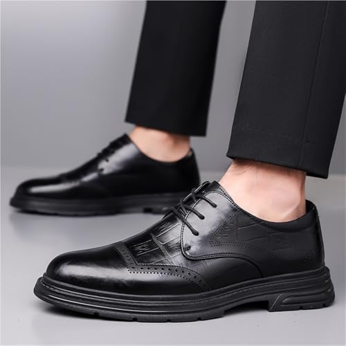 Men's Lace-Up Wedding Oxford Shoes Business Formal Dress Leather Shoes for Groom Spring Collection Classic Casual Derby Shoes2