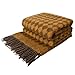 Produktbild LYHome Lammwolldecke 100% Schurwolle - Warm Winterdecke Couchdecke Sofadecke, Kuscheldecke Tagesdecke, Winter Decke Sofa, Warme Decken Couch (140x200 cm, Senf - Braun Skandinavische Rauten)