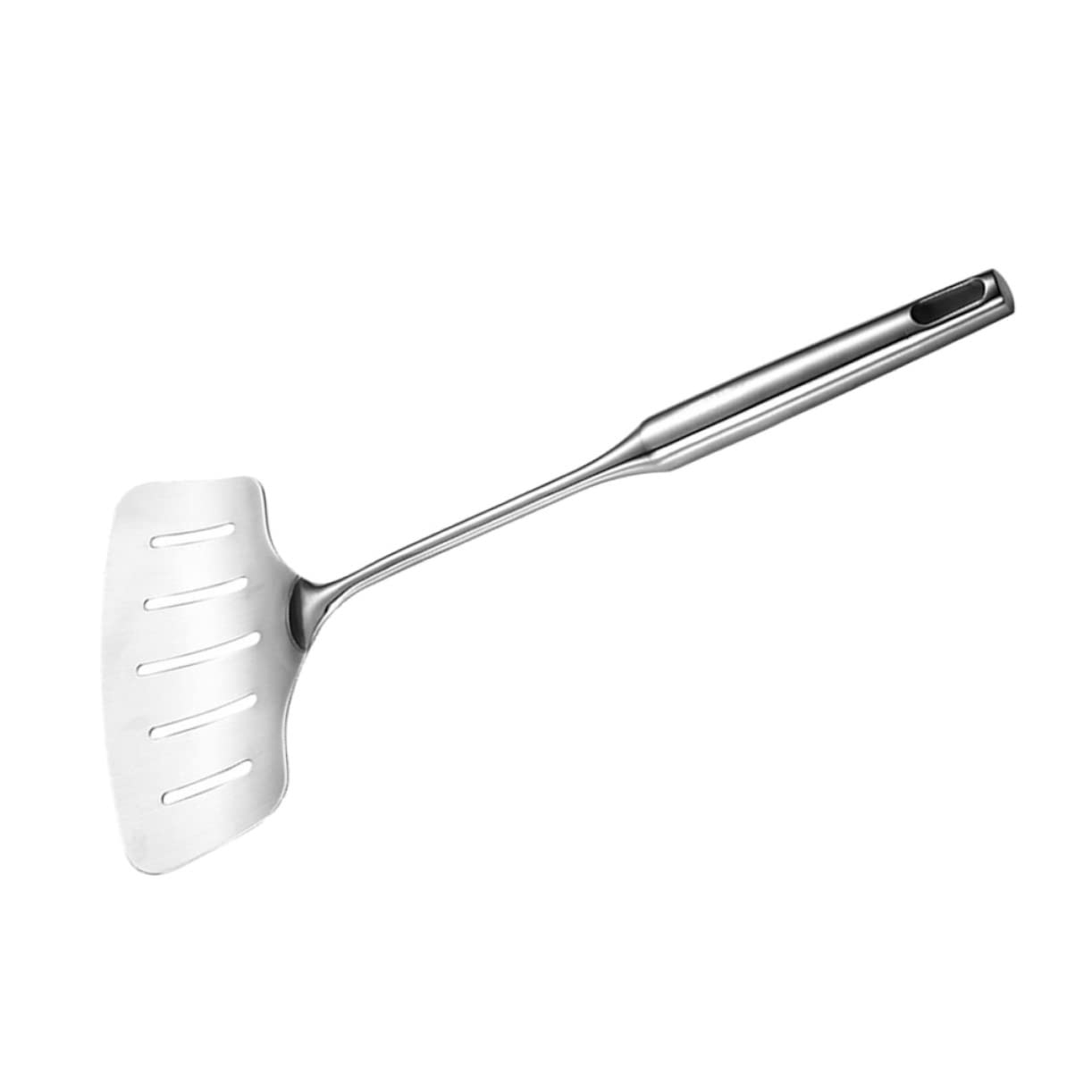 Unomor Stainless Steel Wide Flat Spade Fryer Scoop Fish Flipper Slotted Turner Pizza Shovel Cooking Tool