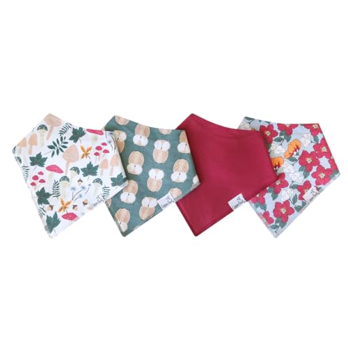 Image of Copper Pearl 4 Pack Soft Cotton Baby Bibs for Drooling and Teething, Absorbent Drool Bibs for Baby Girl and Boy, Adjustable to Fit Newborns to Toddlers, Tons of Styles (Ivy)