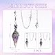 Amethyst Kristall Pendel,2 Stücke Natürlichem Kristall Edelsteine Kegel Anhänger mit Kette,Klarer Harz Pendel Ornamente für Wahrsagen Hexerei Zeremonie Reiki Witchcraft Meditation (Lila,Blau)