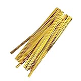 BCOATH 800pcs Golden Ties Candy Bag Ties Wrapping for Treat Bags Sturdy and Festive Closure for Party Favors for and Holiday Wrapping
