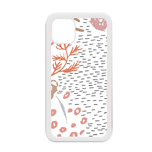 Coque iPhone 12 Pro Max motif plantes blanches abstraites