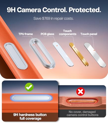 Image of TORRAS for iPhone 17 Pro Case Magnetic Stand, 4X Military Drop Protection | Fit for MagSafe, Camera Control, Slim Phone Case for iPhone 17 Pro with Kickstand, Translucent Matte Cover 6.3 inch Cosmic Orange