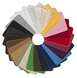 Iron On Patches for Clothes, DIY Patch, and Crafts. 26 Pieces, 4 in X 6 in (22 Solid Colors + 4 Glitter Bonus Pieces) Great for Repairs for Pants, Jeans, Shirts and Clothing by Hoppin Crafts