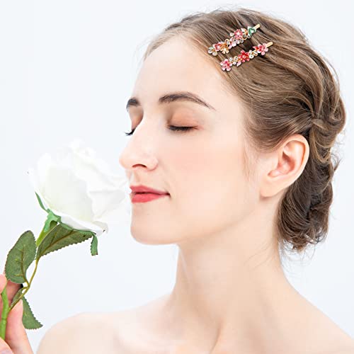 19Pcs Rhinestone Hair Pins, Glitter Crystal Flower Hairpins, Decorative Bobby Pins, Butterfly Flower Hair Clip Handmade Metal Barrettes For Women Girls Jewelry Party Wedding Accessories #TOP4