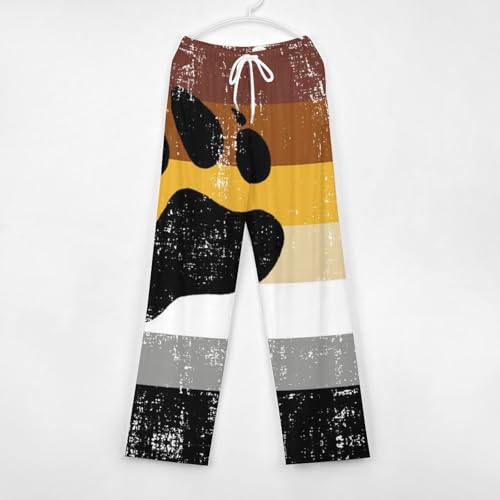 Bear Gay Pride Flag Men's And Women's Comfortable Casual Pajama Pants with Drawstring 5