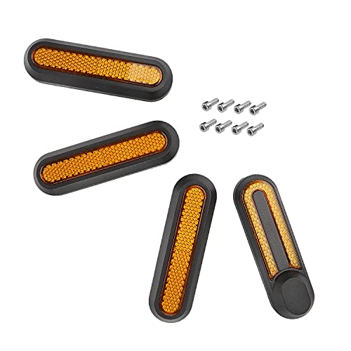 Fututech 4 x Reflective Decorative Cover for Xiaomi M365 Pro Pro2 1S Scooter Reflective Strips on Front and Rear Wheels Accessories Kit Electric Scooter (Yellow) - Image 2