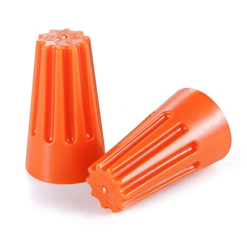 XHF UL Listed 500Pcs Orange 22-14AWG Wire Connector Nuts, Wire Caps for Quick Connection Max.2#14 W/2#16 W/2#18 w/2#20 Min.2#22