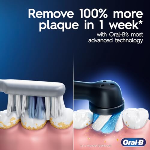 Image of Oral-B Rechargeable Electric Toothbrush, iO6 Connected Coach, 5 Cleaning Modes, Visual Pressure Sensor to Protect Gums, Interactive Display, Travel Case, Black Lava