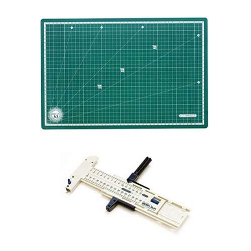 Image of Isomars A3 Self-Healing Cutting Mat with Circle Cutter Combo | Non-Slip Craft Cutting Board 450 x 300 mm | Precision Adjustable Circle Cutting Tool for Art, Craft, Scrapbooking & DIY Projects