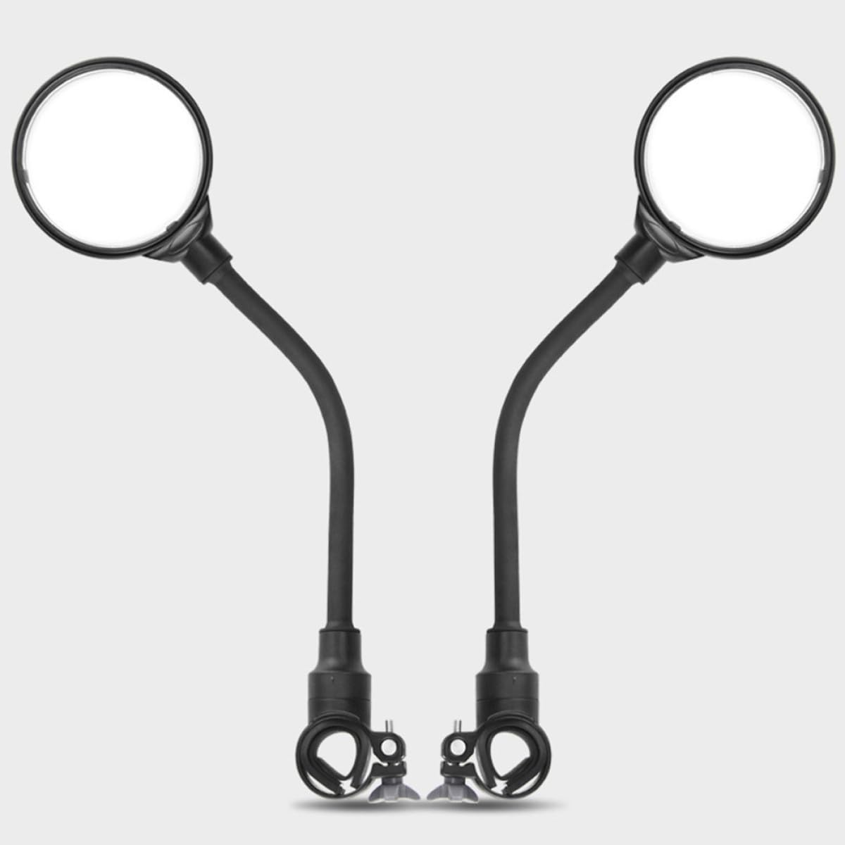 Specchietto Retrovisore Bici 2 Pezzi in Alluminio Abs Acrilico Nero | Regolabile, Visione Larga e Nitida, per Bici Pieghevole e Bici da Strada, Set Doppio