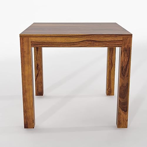 Image of Douceur Furnitures Solid Sheesham Wood 4 Seater Dining Table Set with Cushioned Chairs for Dining Room | Living Room | Home & Office | Hotels Restaurant & Cafe (Natural Brown Finish)